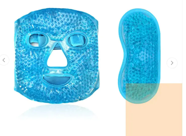 cold and hot heat facial mask set dark blue