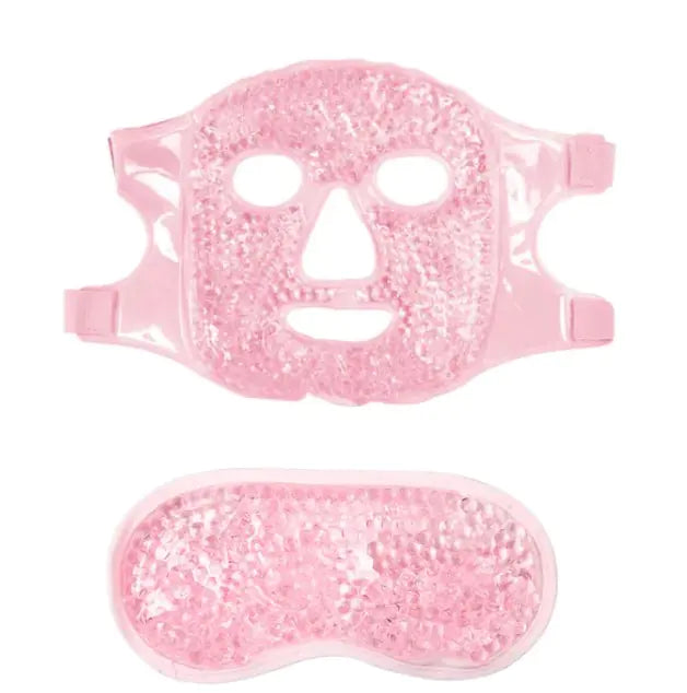 cold and hot heat facial mask set light pink